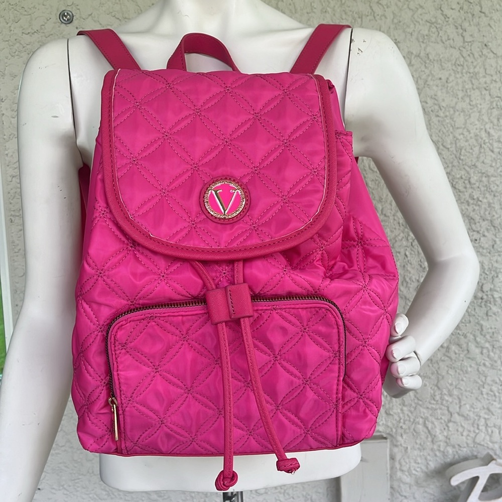 Vera New York Sienna Backpack Textured Pattern Magenta Pink 11 W x 12 H x 6